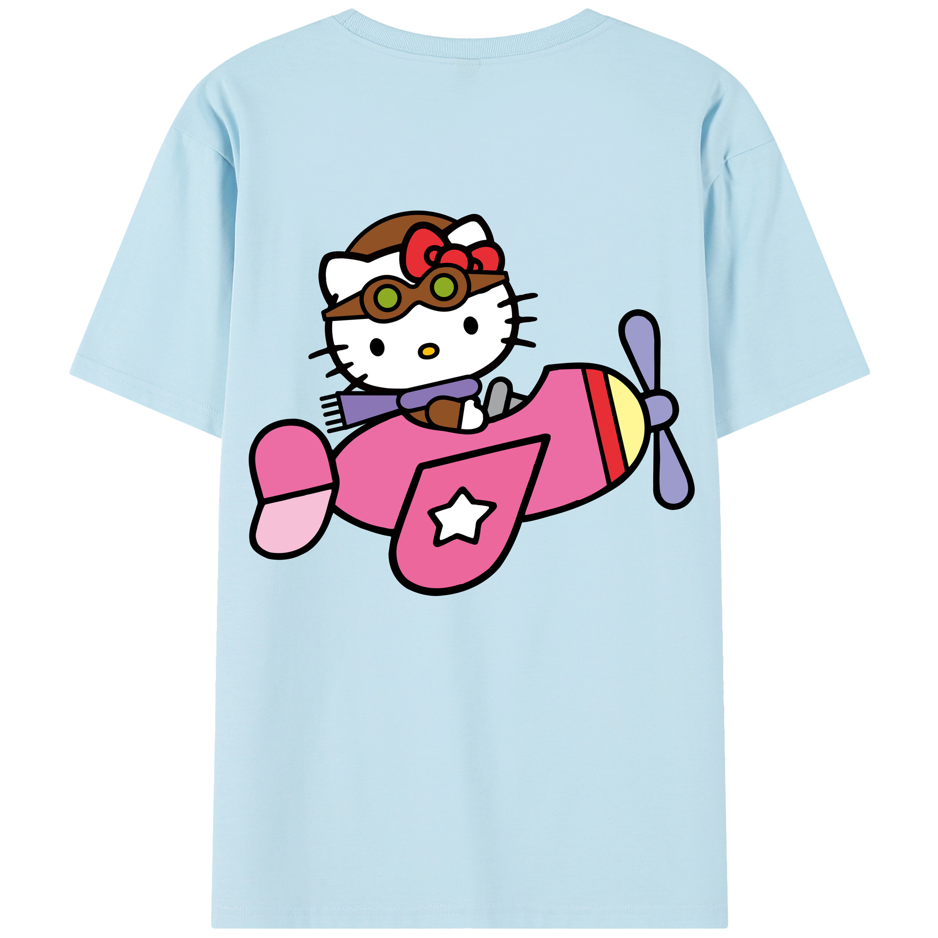 （画像用） Hello Kitty ハローキティ 綿100％半袖Tシャツ（背面プリント）